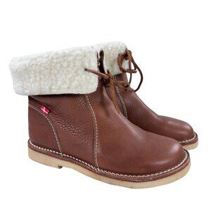 Duckfeet Arhus Wool Lined Boots Womens EU 41 - US 10 Pebbled Nut Leather